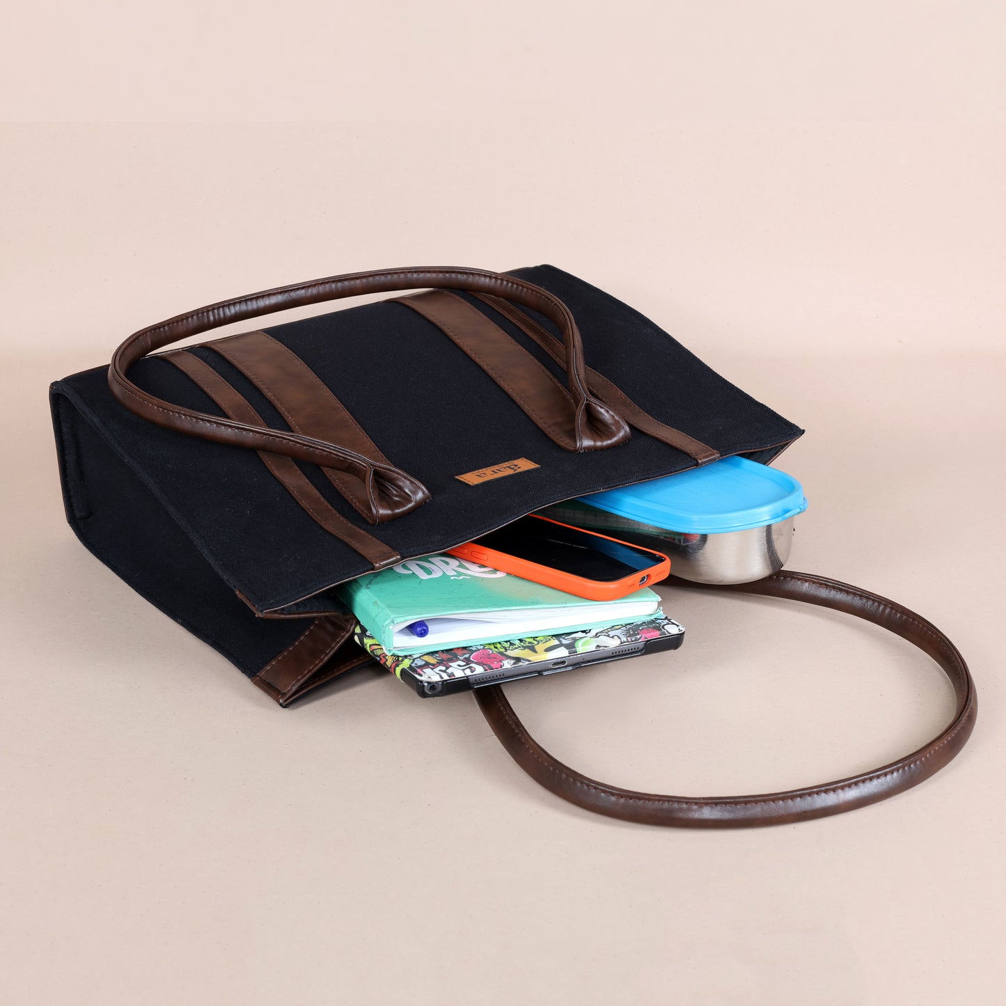 Classic Denim Book Tote-Black