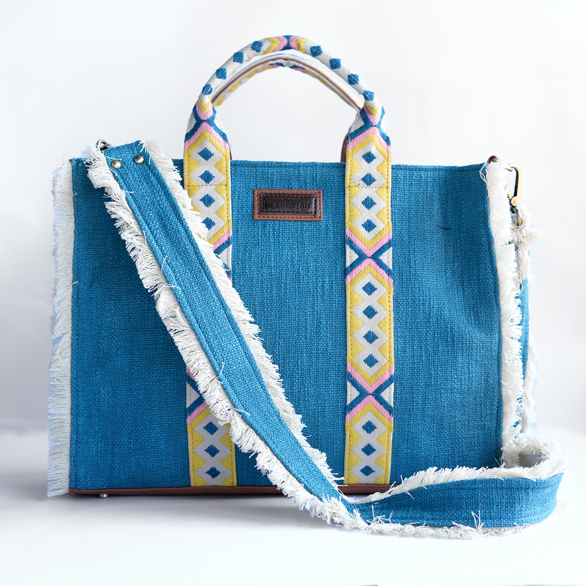 Teal Blue Lenora Tote Combo( Including Tote Bag,Vanity Pouch and glass case)