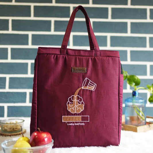 Creativity Loading- Burgundy Lunch Bag