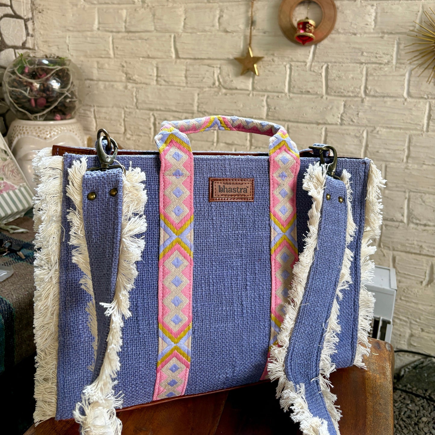 Lilac Lenora Fringe Tote Bag