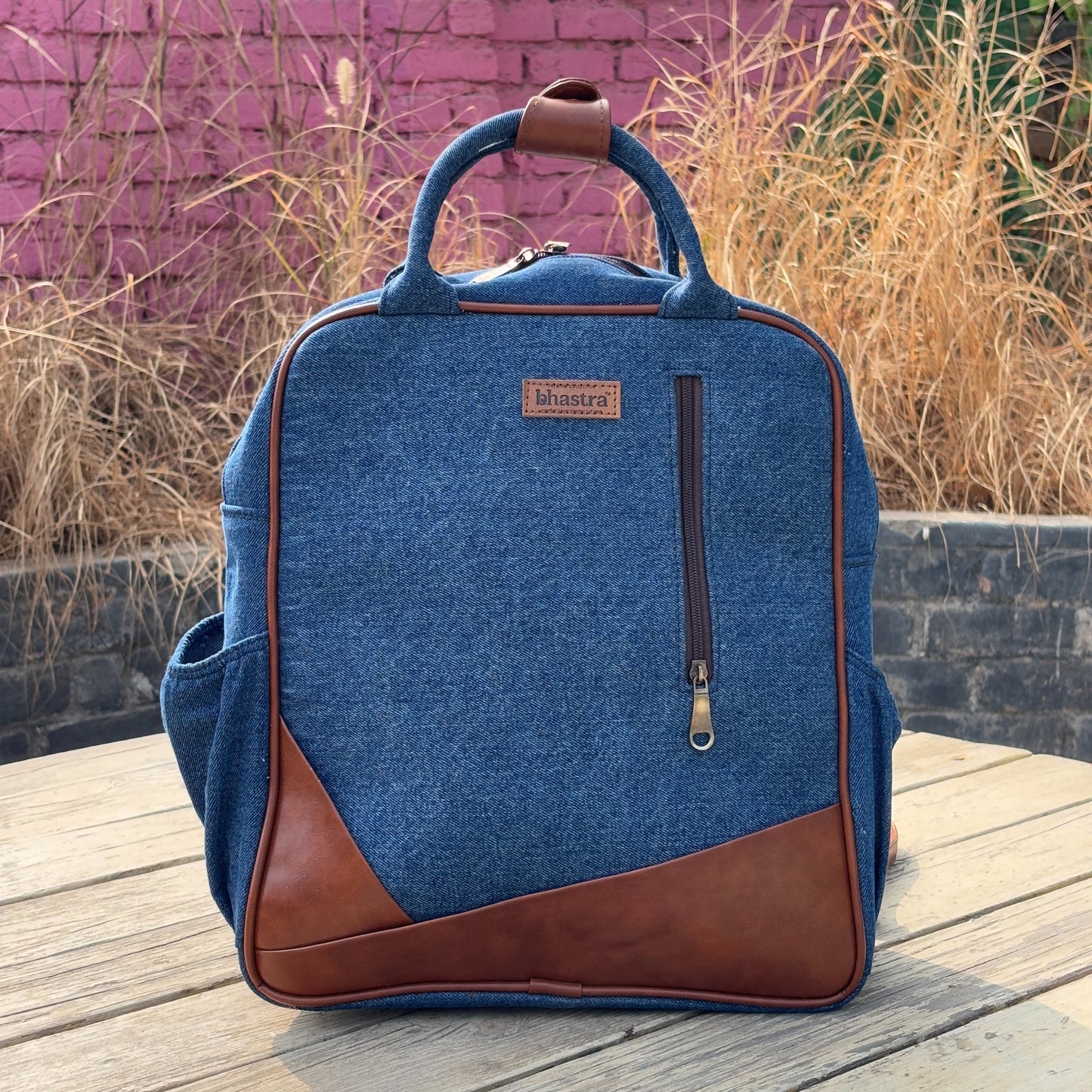 Deep Denim Backpack-denim trail