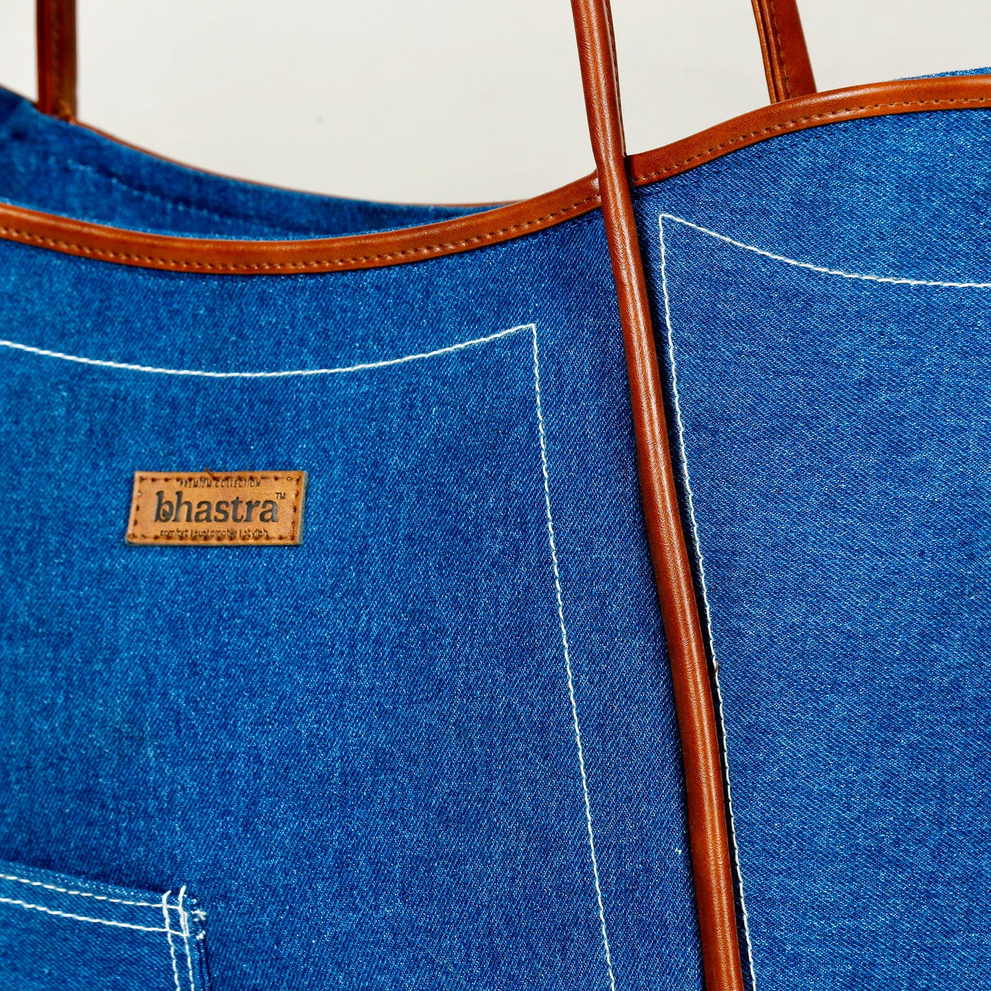 Deep Denim Tube -Denim Trail Tote bag