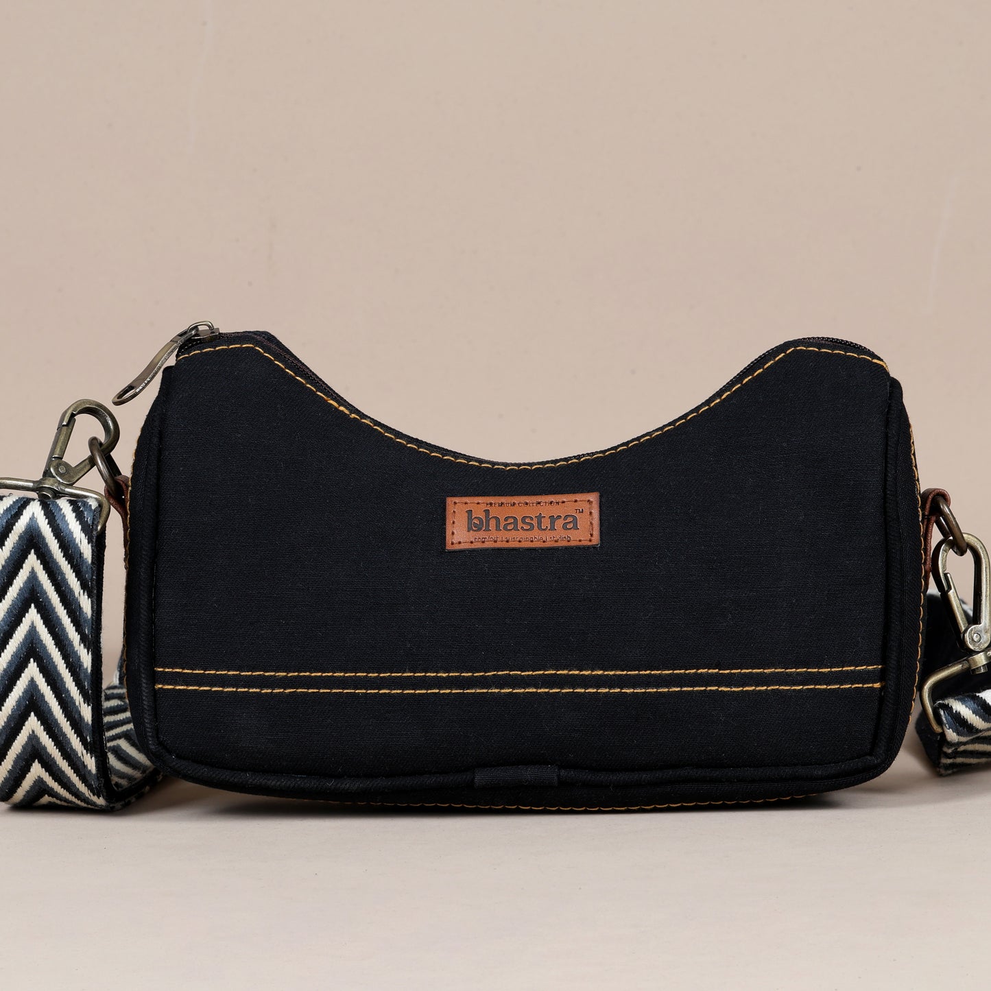 Vintage Embroidery-Black Denim Sling