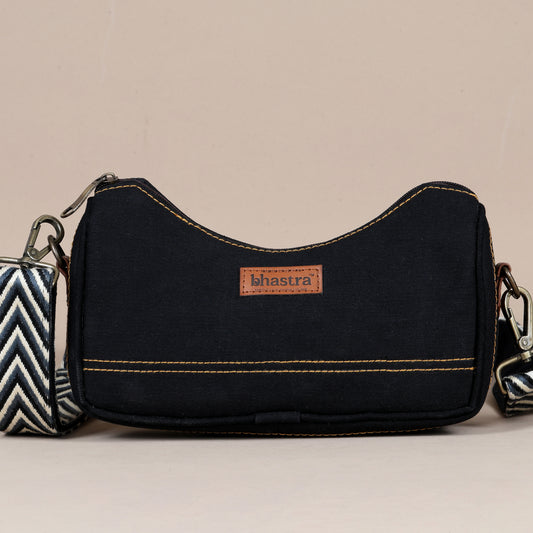 Vintage Embroidery-Black Denim Sling