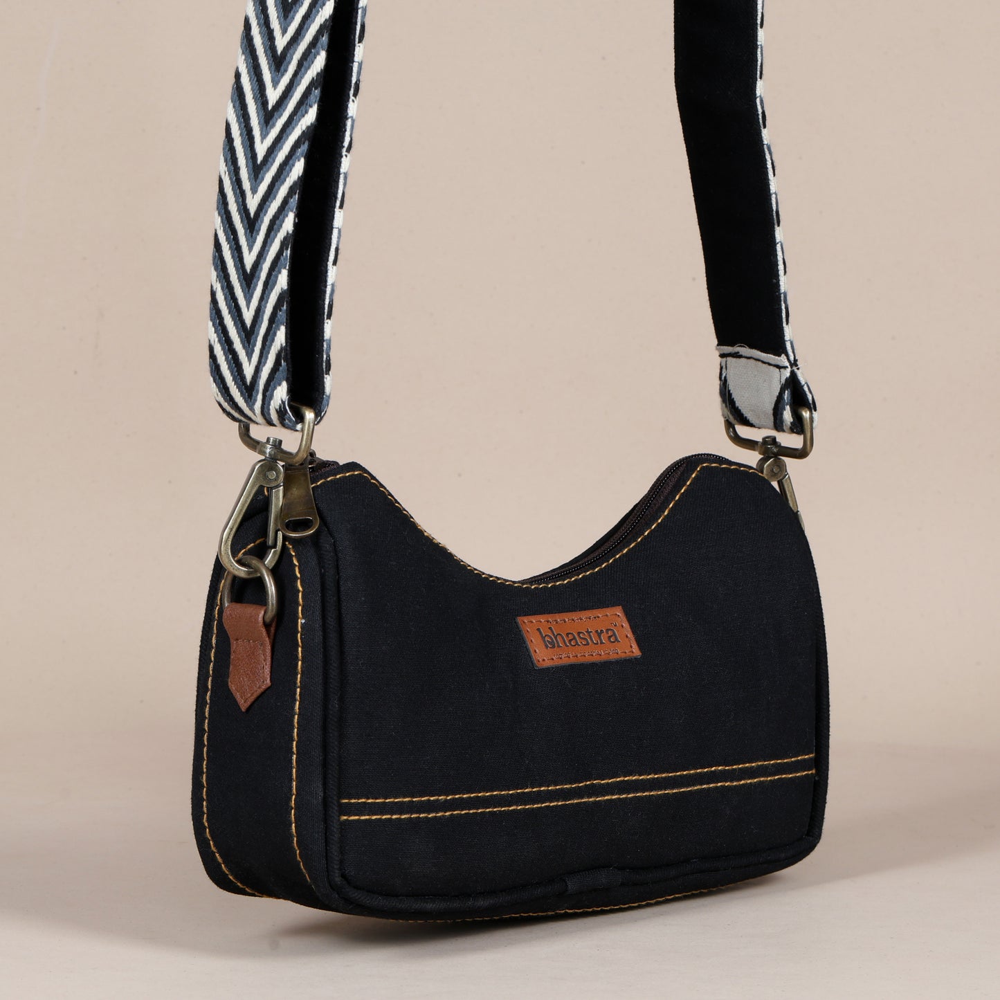 Vintage Embroidery-Black Denim Sling