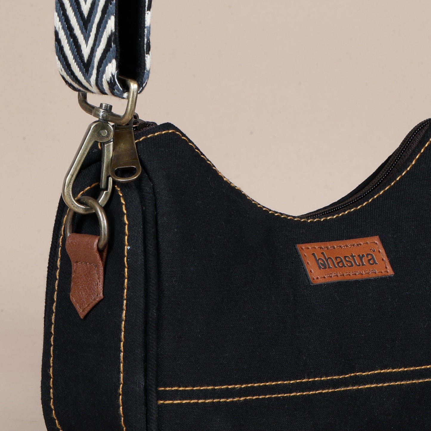 Vintage Embroidery-Black Denim Sling