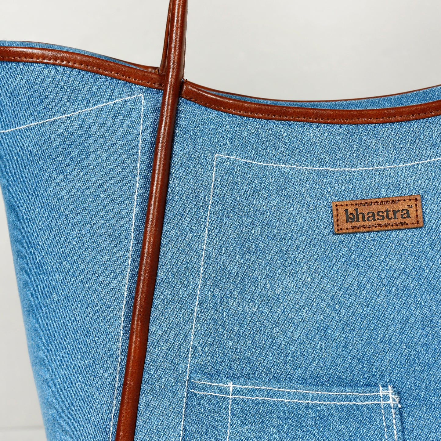 Classic Denim Tube -Denim Trail Tote bag