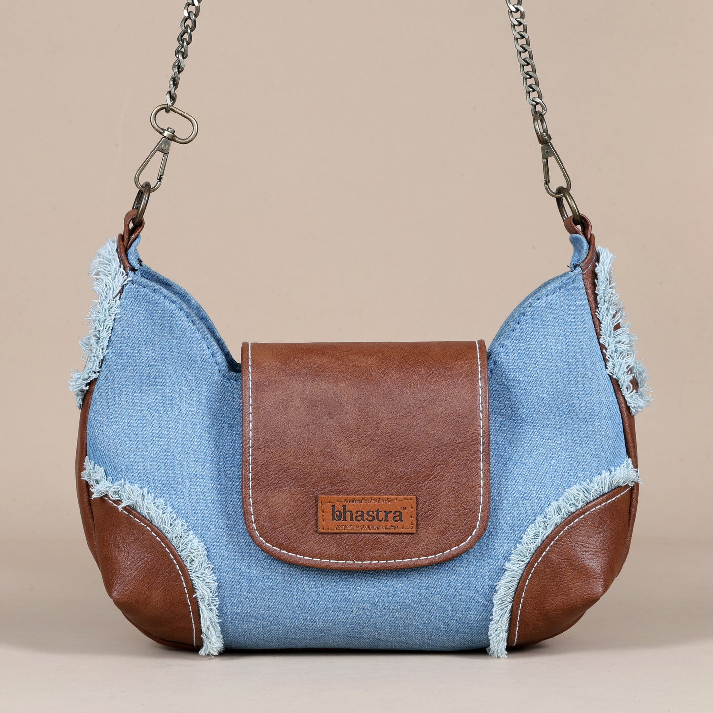 Foxy Fringe sling-Classic Denim
