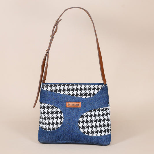 Not so small Denim fusion Sling -Houndtooth Black