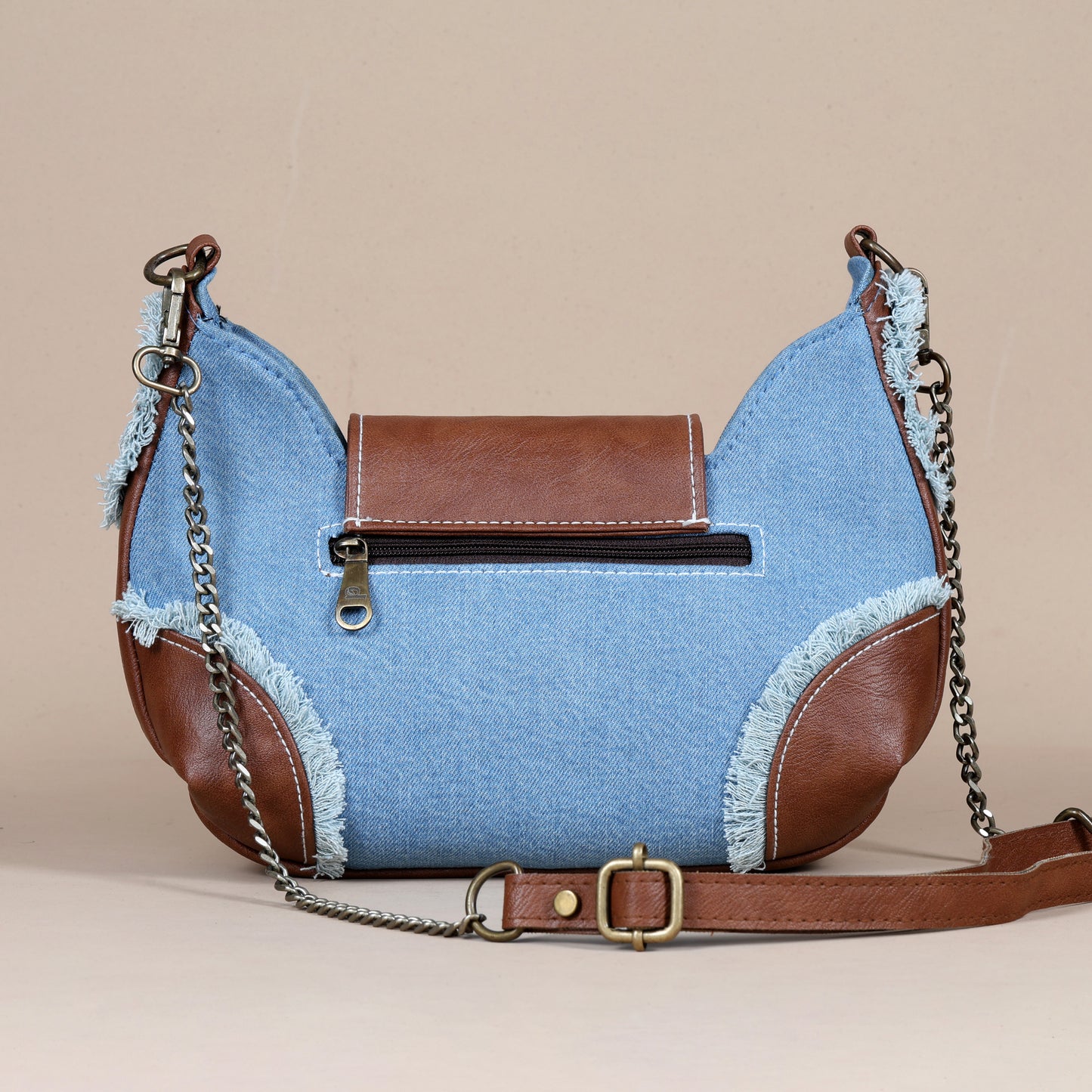 Foxy Fringe sling-Classic Denim