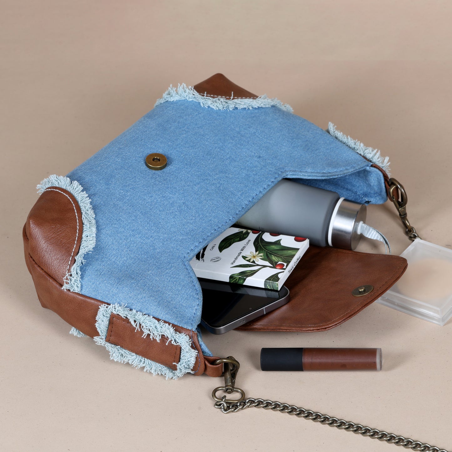Foxy Fringe sling-Classic Denim