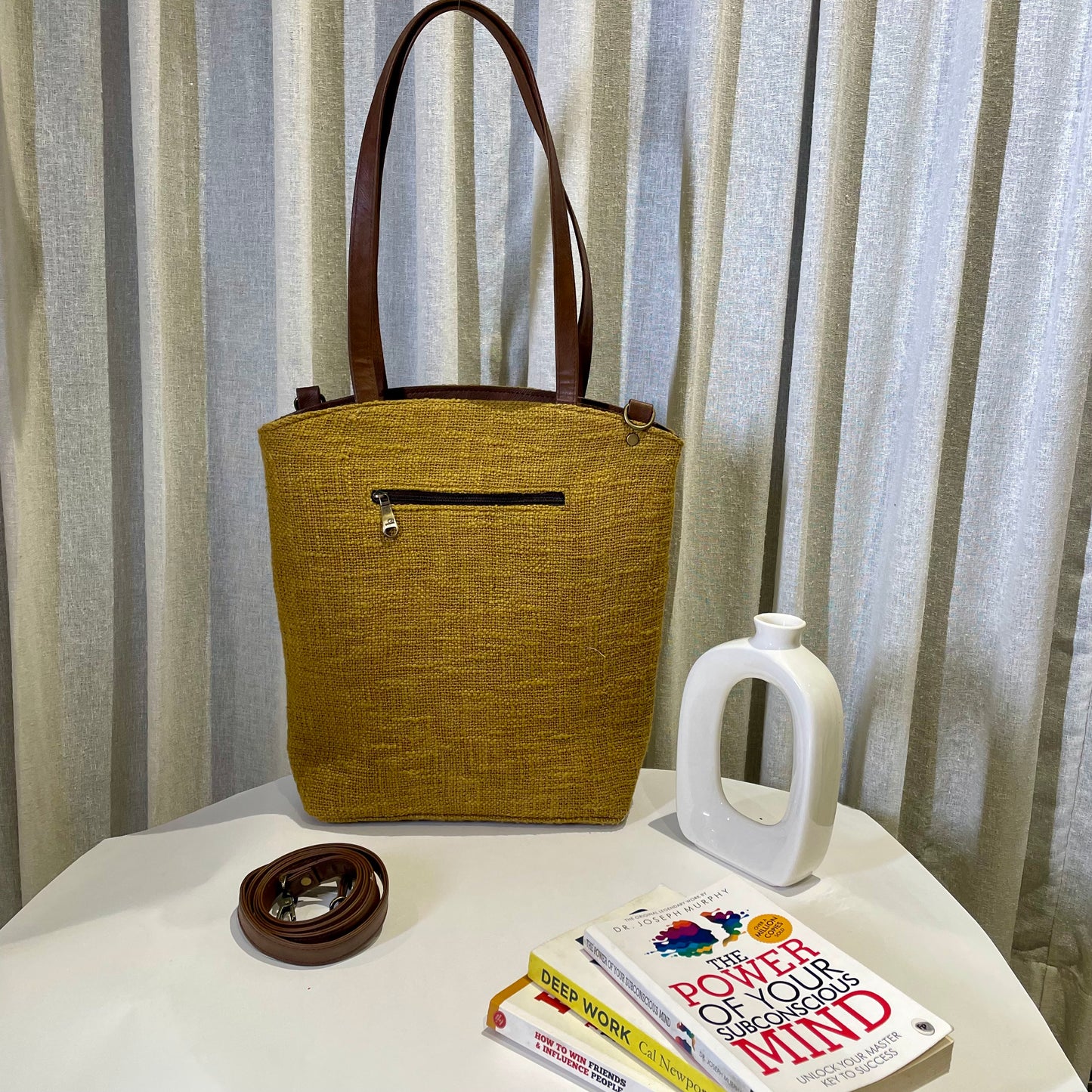 Mustard Messenger Tote Bag