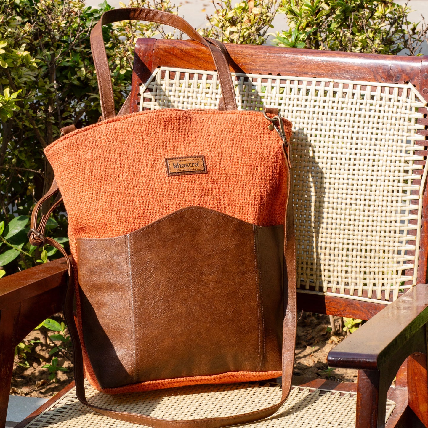 Rust Messenger Tote Bag