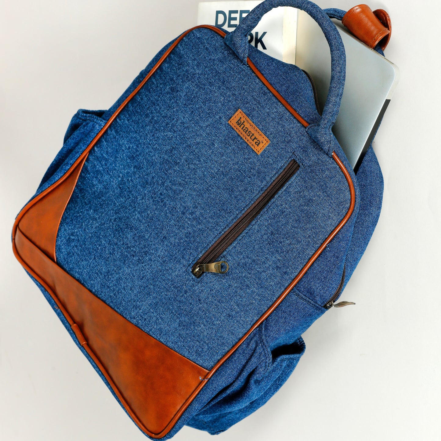 Deep Denim Backpack-denim trail