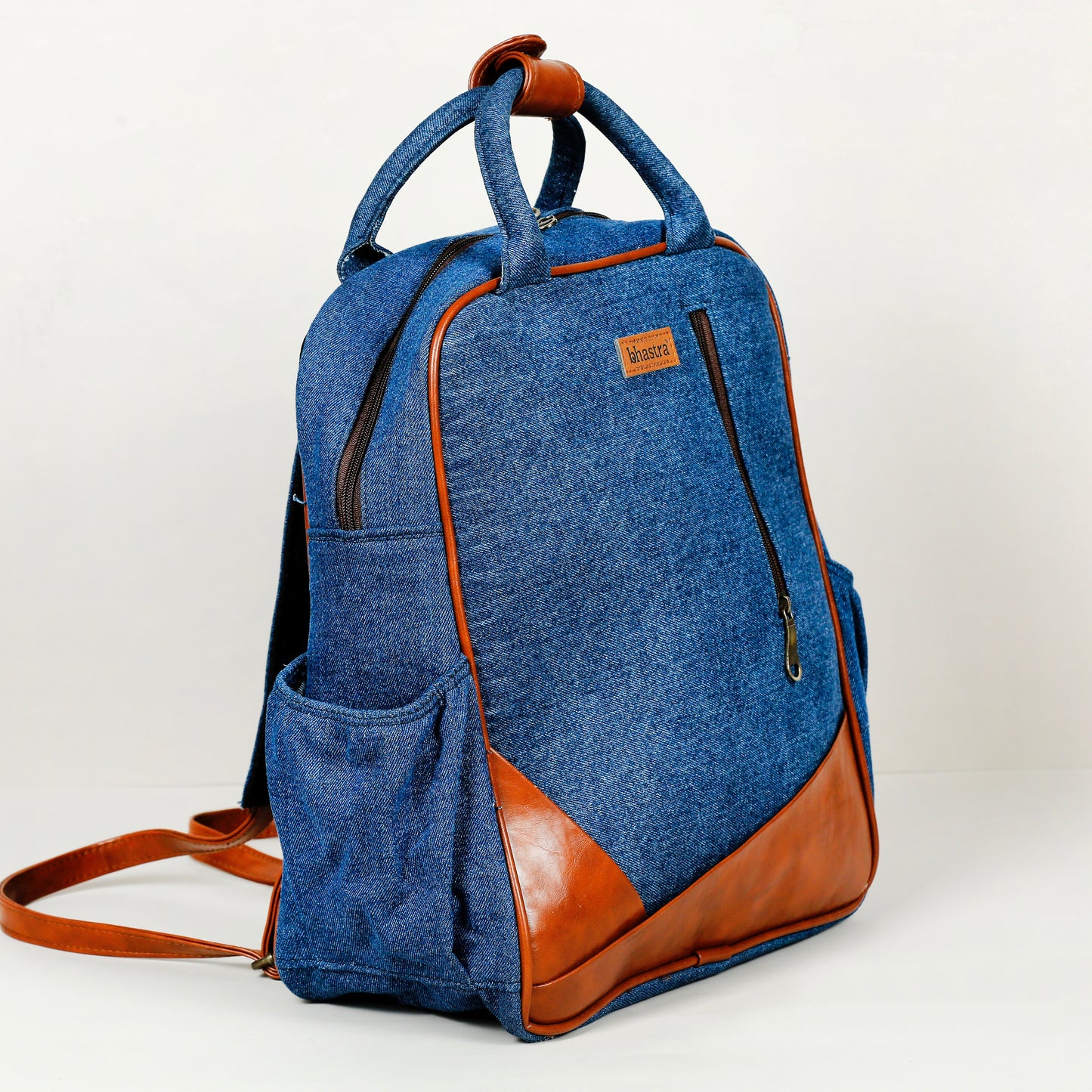 Deep Denim Backpack-denim trail