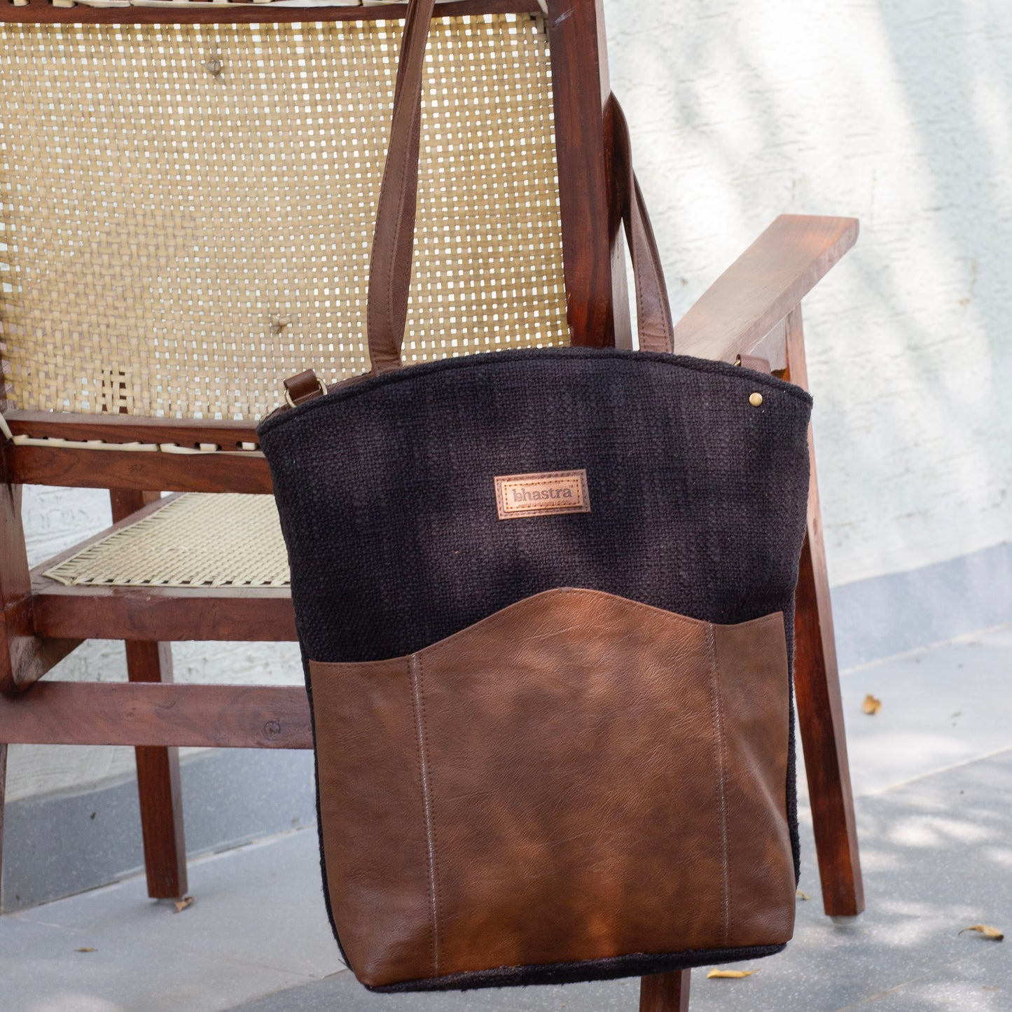 Black Messenger Tote Bag