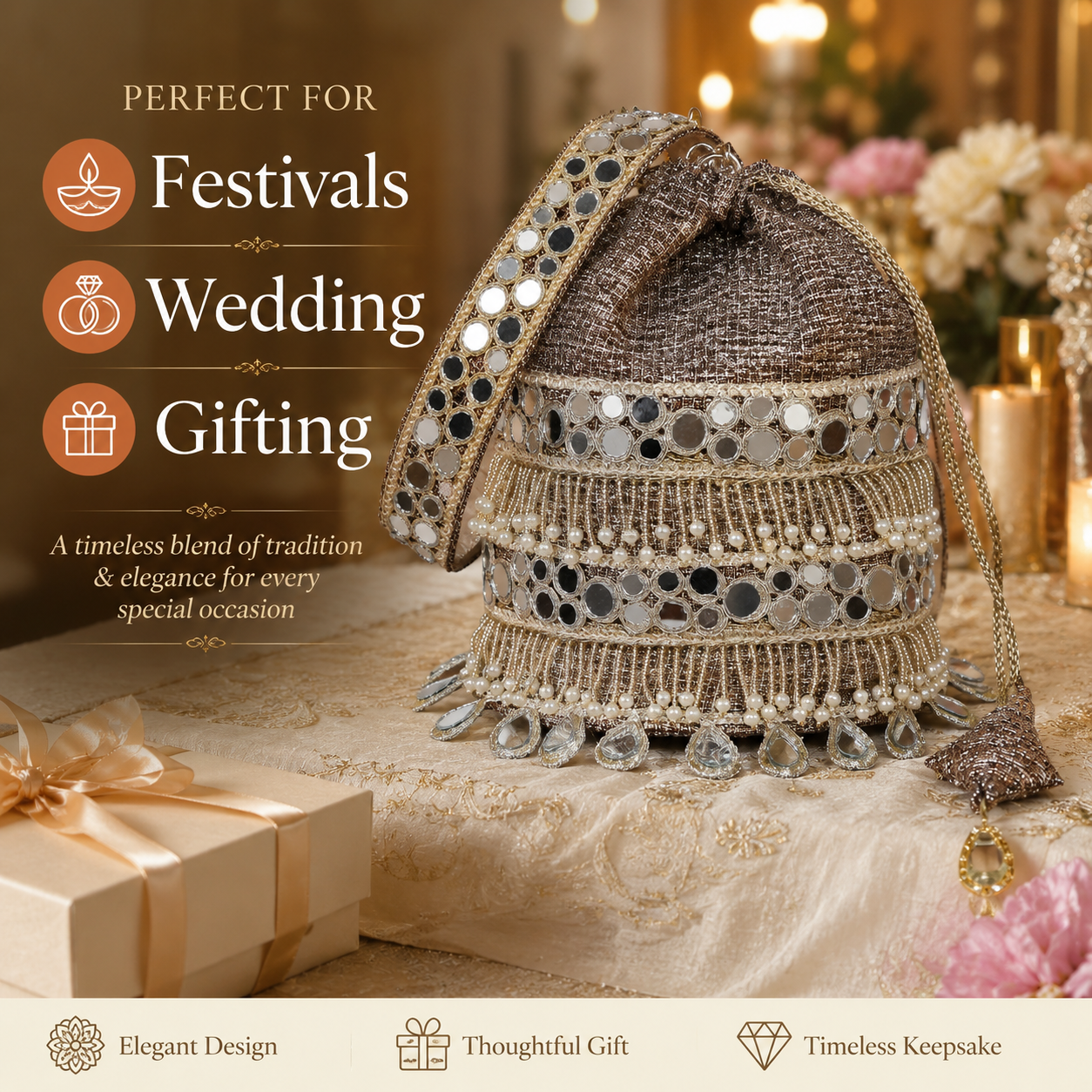Golden Potli Bag