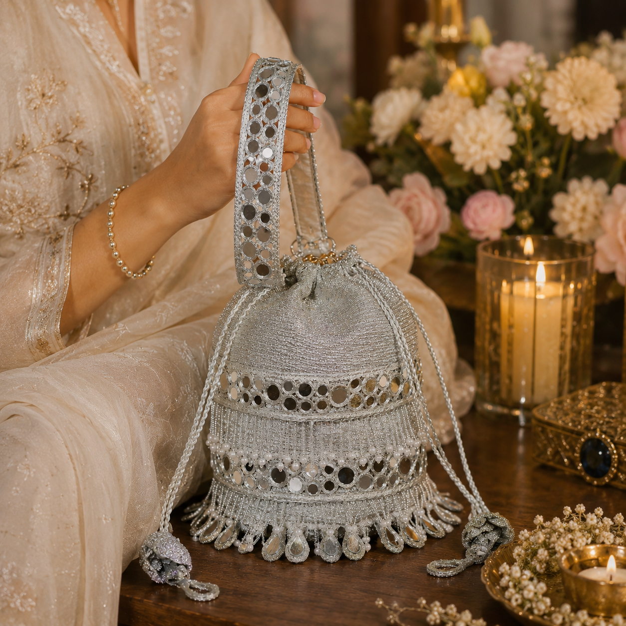Silver Potli Bag