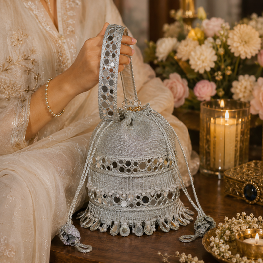 Silver Potli Bag