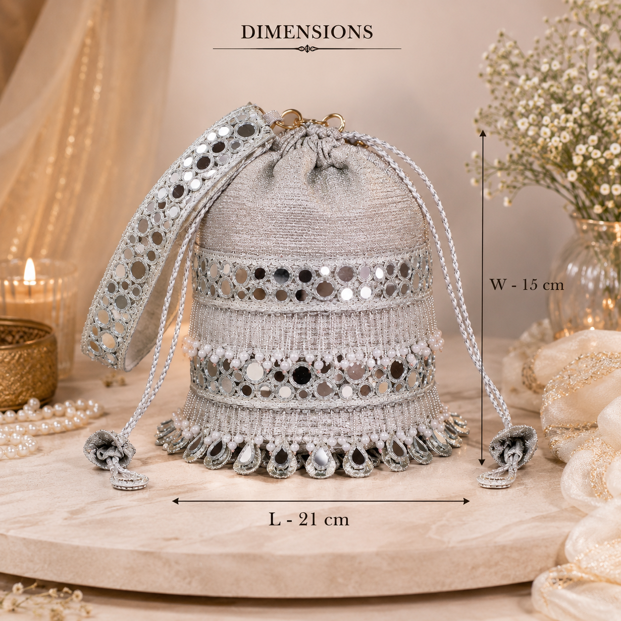 Silver Potli Bag