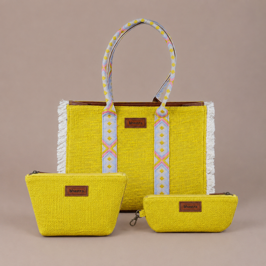 Lemoni Lenora Tote Combo( Including Tote Bag,Vanity Pouch and glass case)