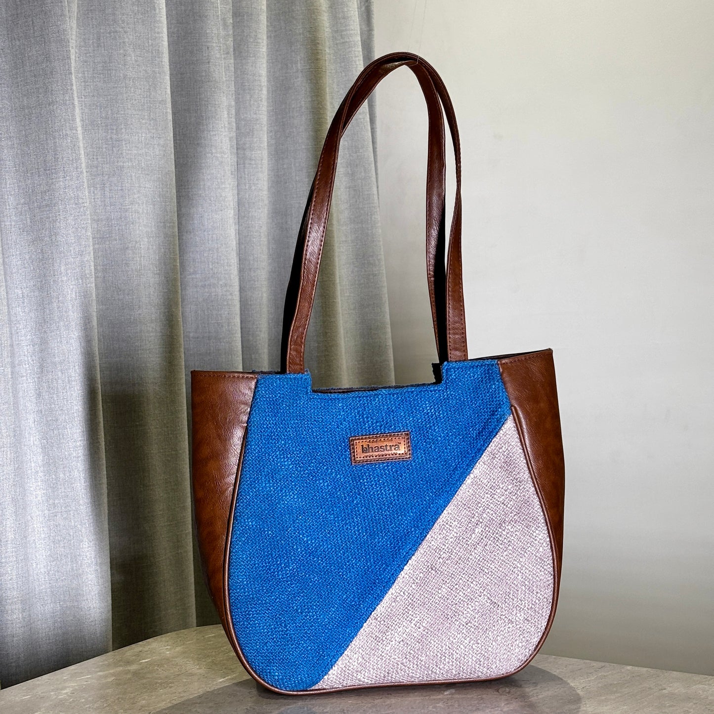 Indigo Geometry Mania Tote with Initial Customization