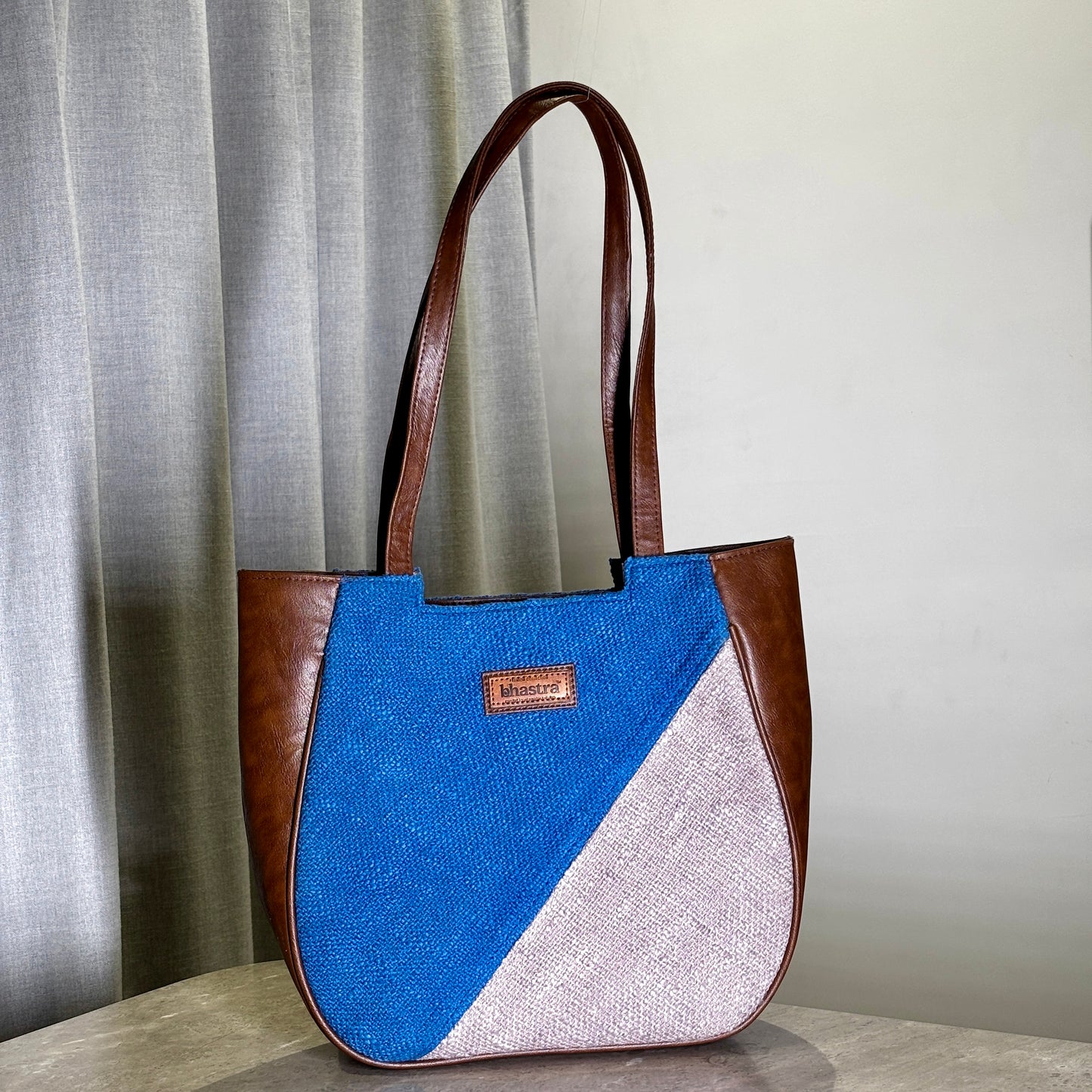 Indigo Geometry Mania Tote with Initial Customization