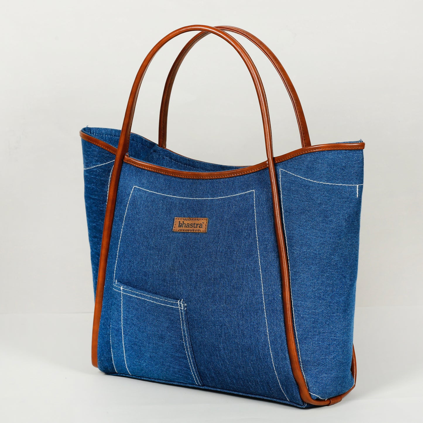 Deep Denim Tube -Denim Trail Tote bag