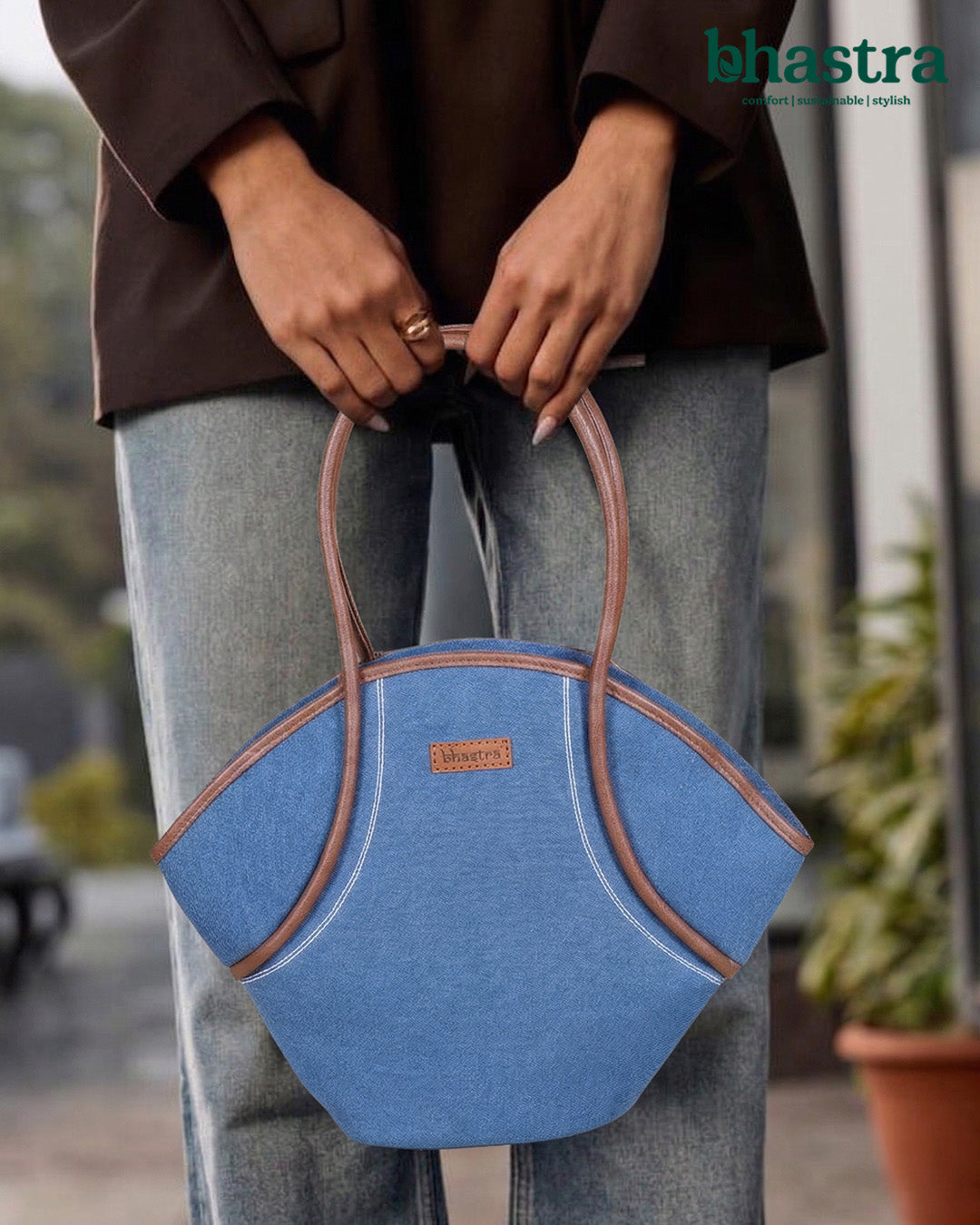 Vector tote bag-Classic Denim