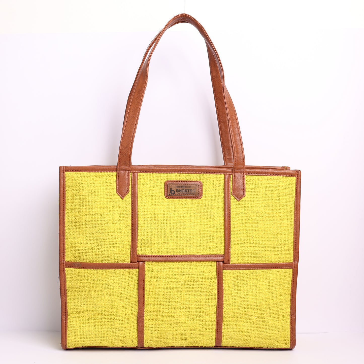 Yellow Ivy Tote(Medium)Combo-includes tote,vanity pouch and glass case