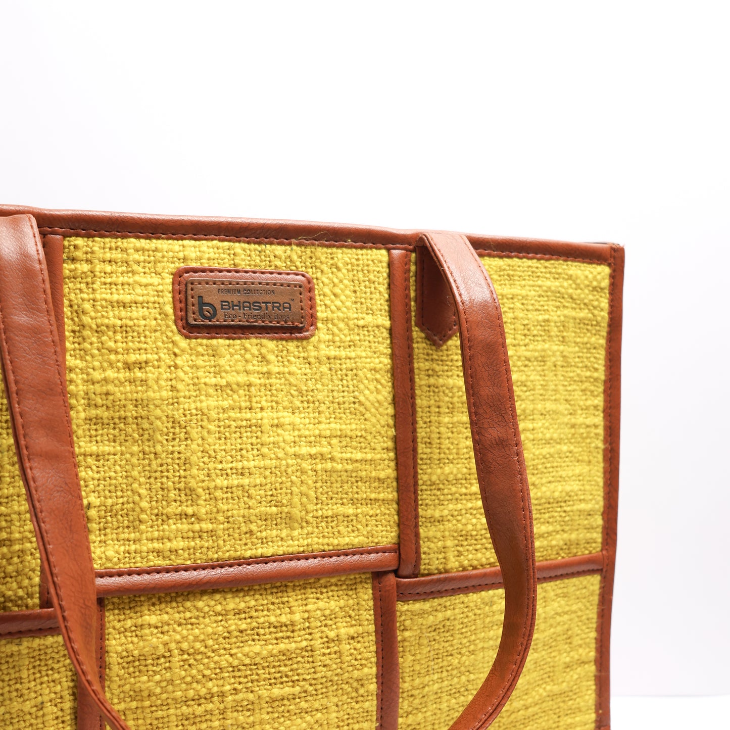 Yellow Ivy Tote(Medium)Combo-includes tote,vanity pouch and glass case