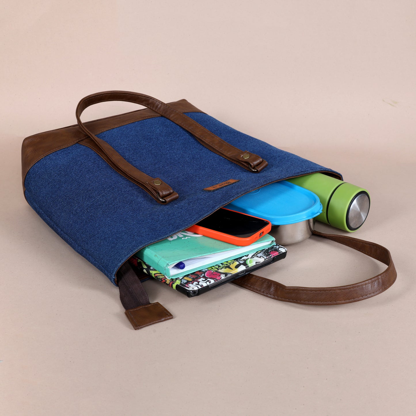Classic Denim Tote-Blue