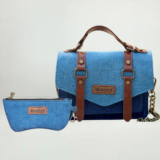 Classic Denim Trail Sling Bag( With Glass Case)