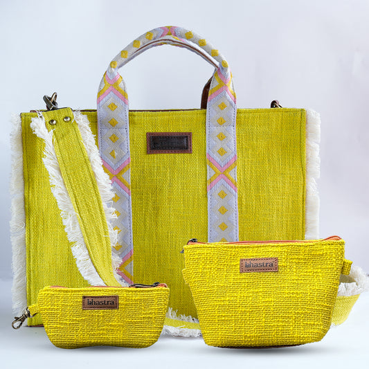 Lemoni Lenora Tote Combo( Including Tote Bag,Vanity Pouch and glass case)