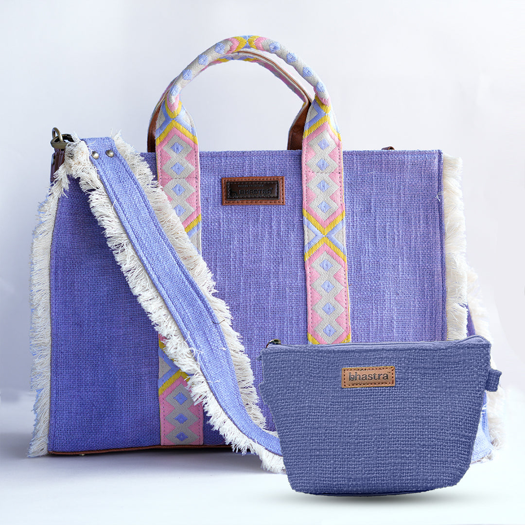 Lilac lenora Combo2(Tote and Vanity Pouch)