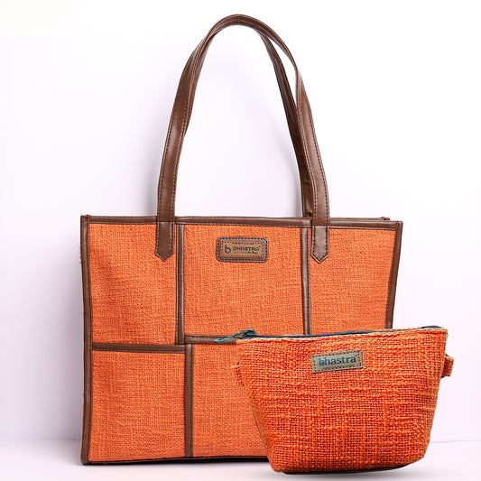 Tango Orange Ivy Tote Large(Including Tote and Vanity Pouch)