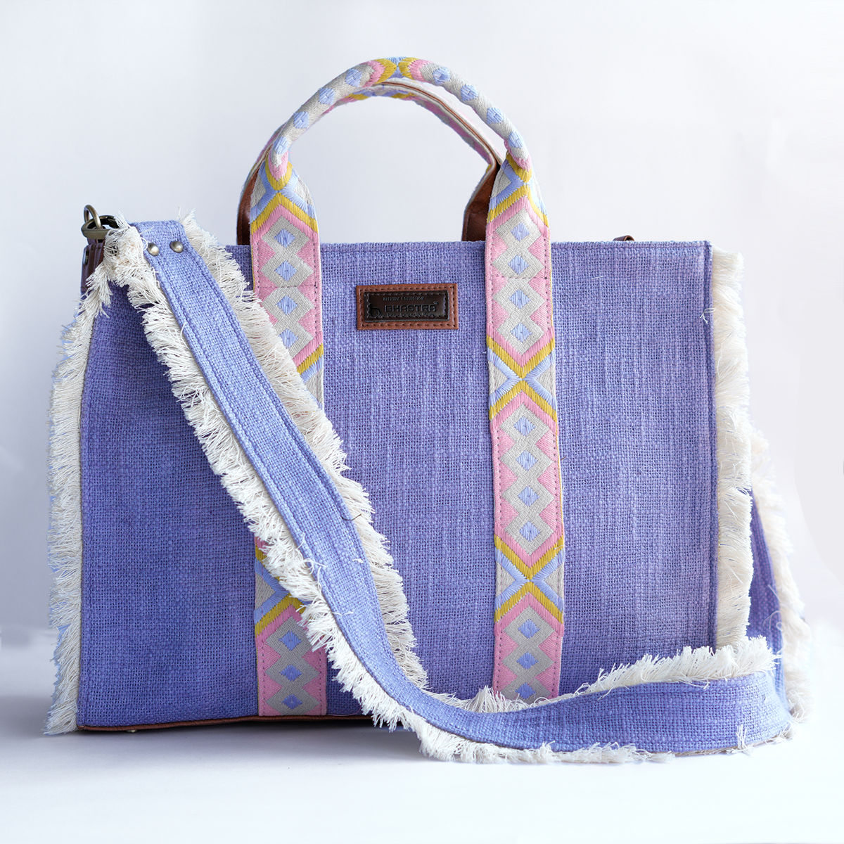 Lilac Lenora Fringe Tote Bag
