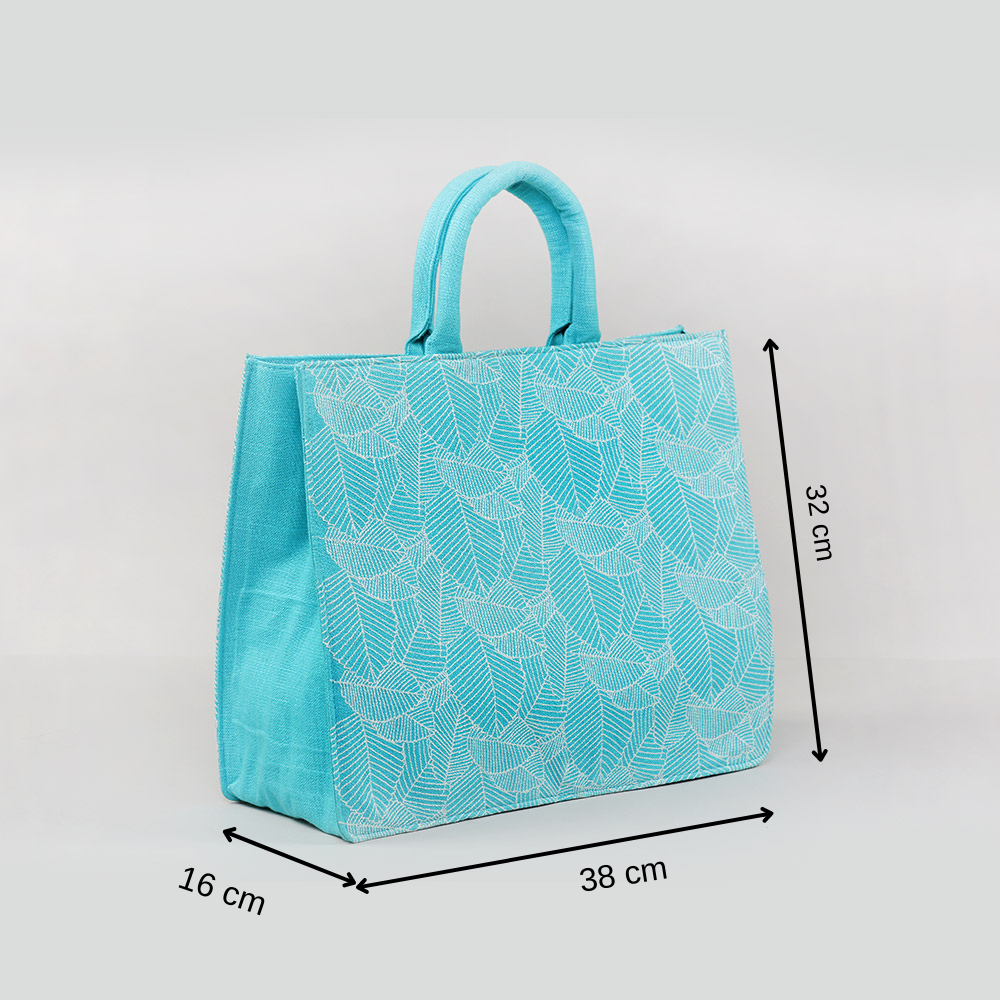 Turquoise Tropical Large Box Bag