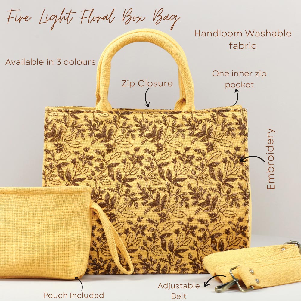 Fire Light Floral Medium Box Bag