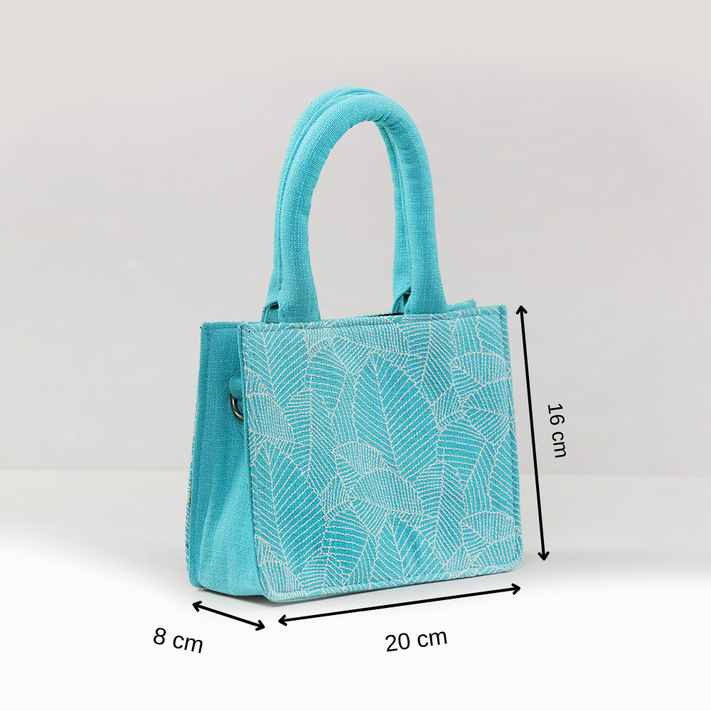 Turquoise Tropical Small Box Bag