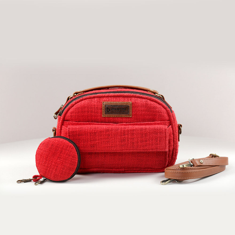 MC Red Leather Handbag | eBay