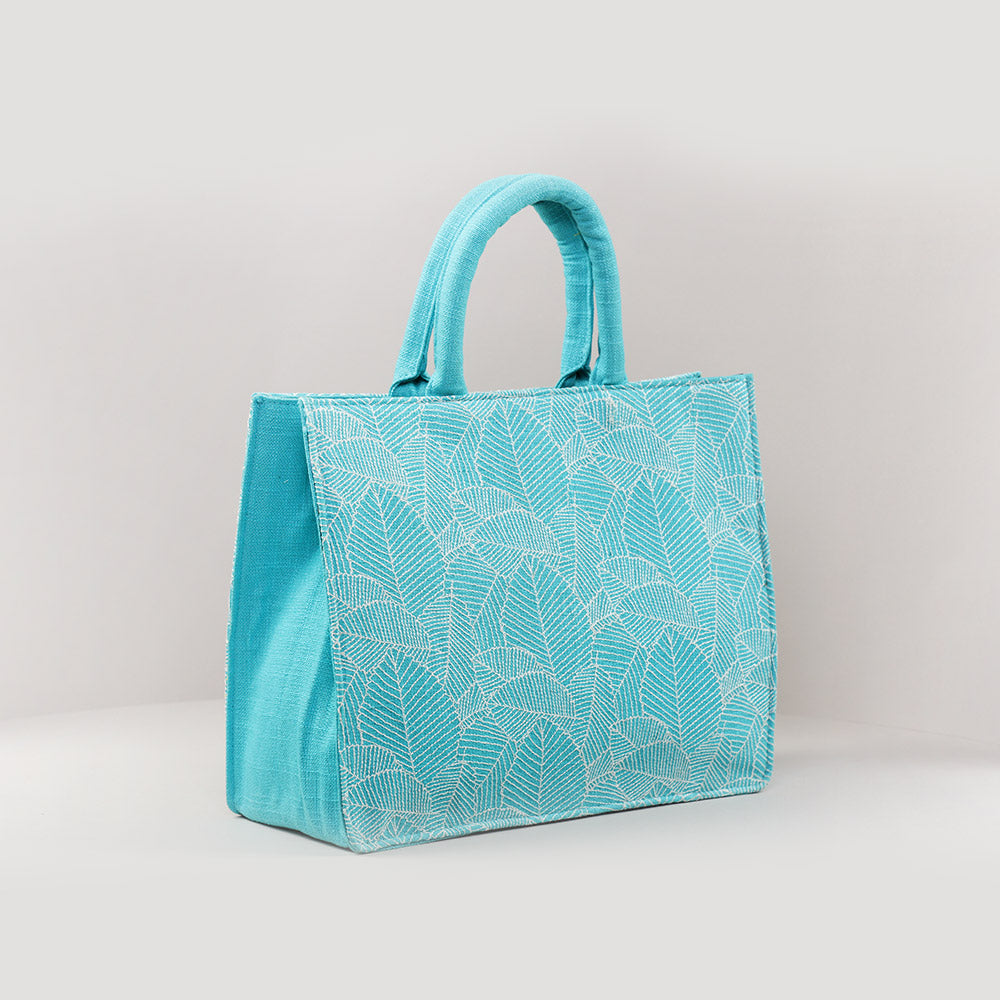 Turquoise Tropical Medium Box Bag