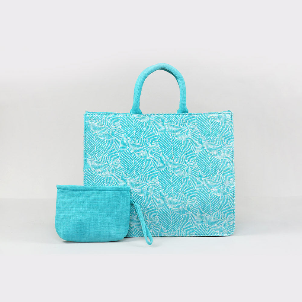 Turquoise Tropical Large Box Bag