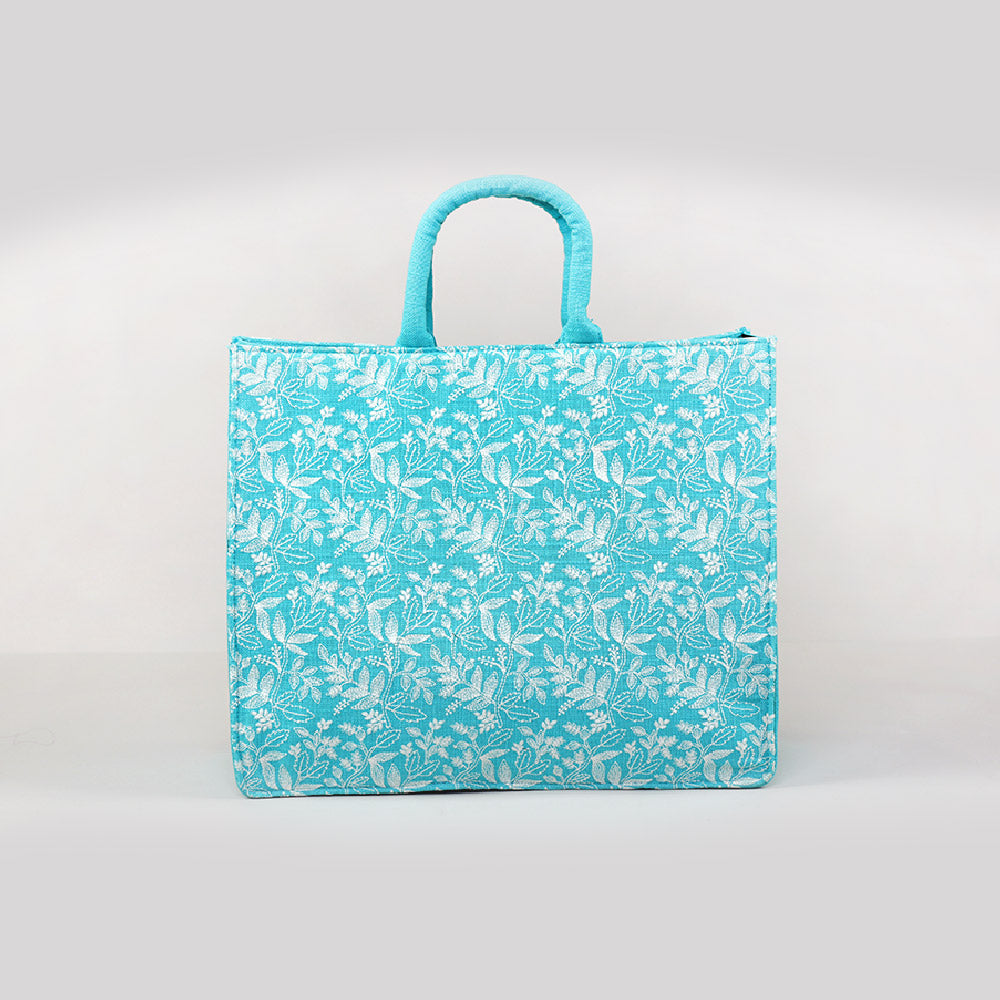 Turquoise floral medium box bag