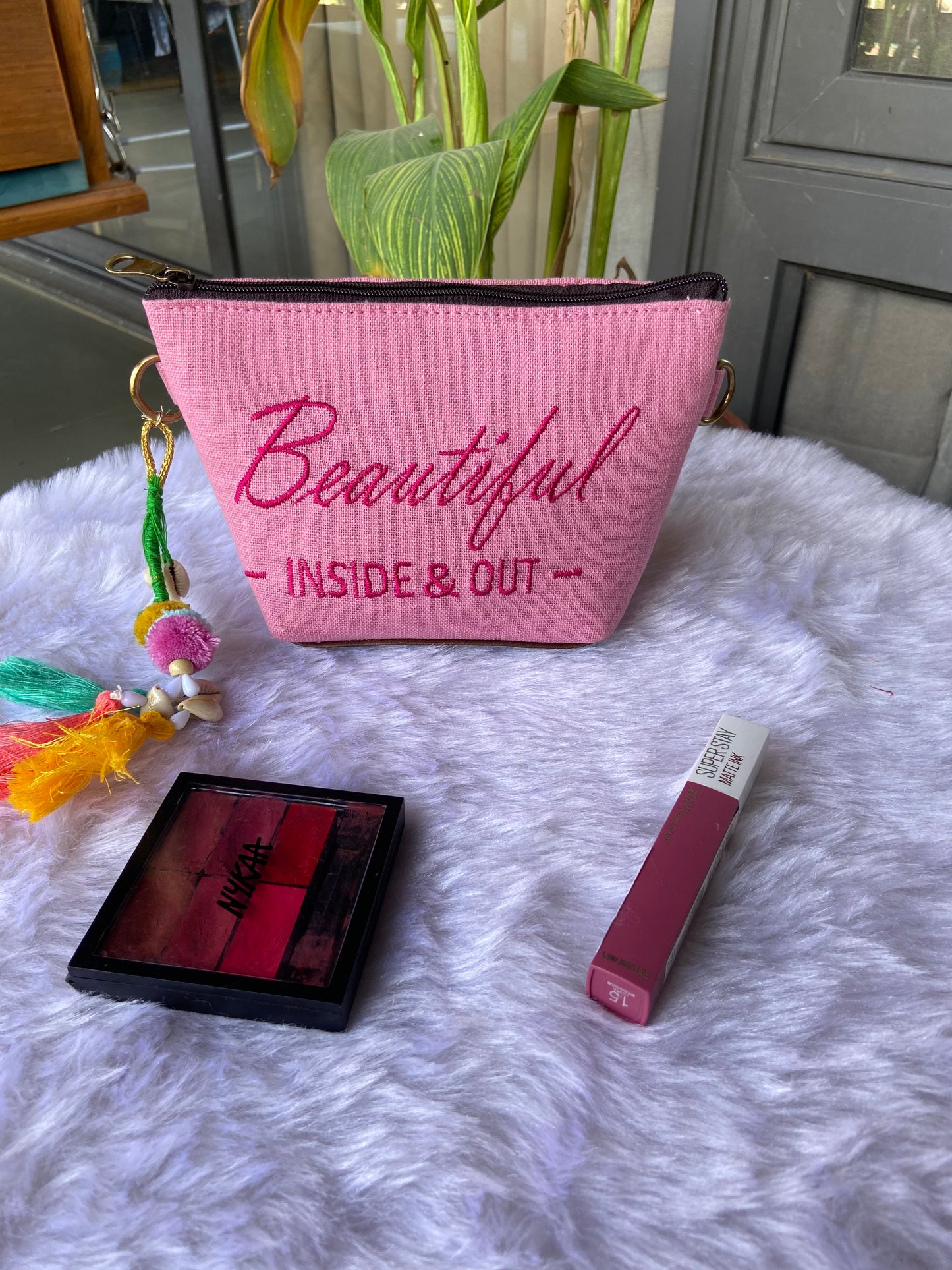 Beautiful Inside Outside-Pink Vanity Pouch