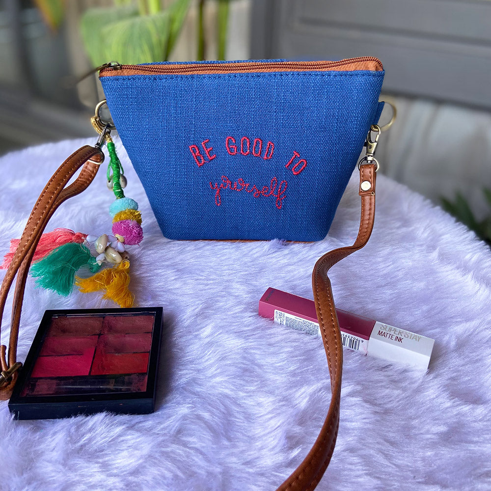 Be Good to Yourself-Royal Blue Vanity Pouch