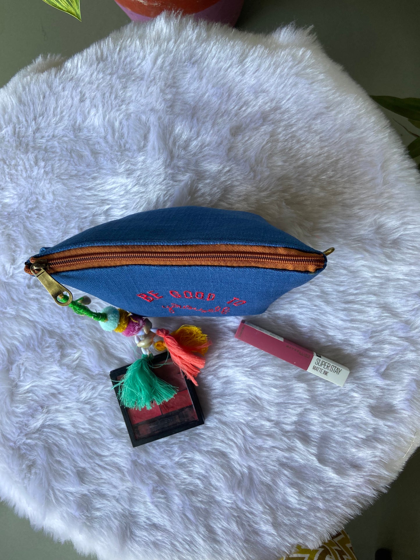 Be Good to Yourself-Royal Blue Vanity Pouch
