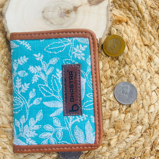 Turquoise Floral Mini Wallet