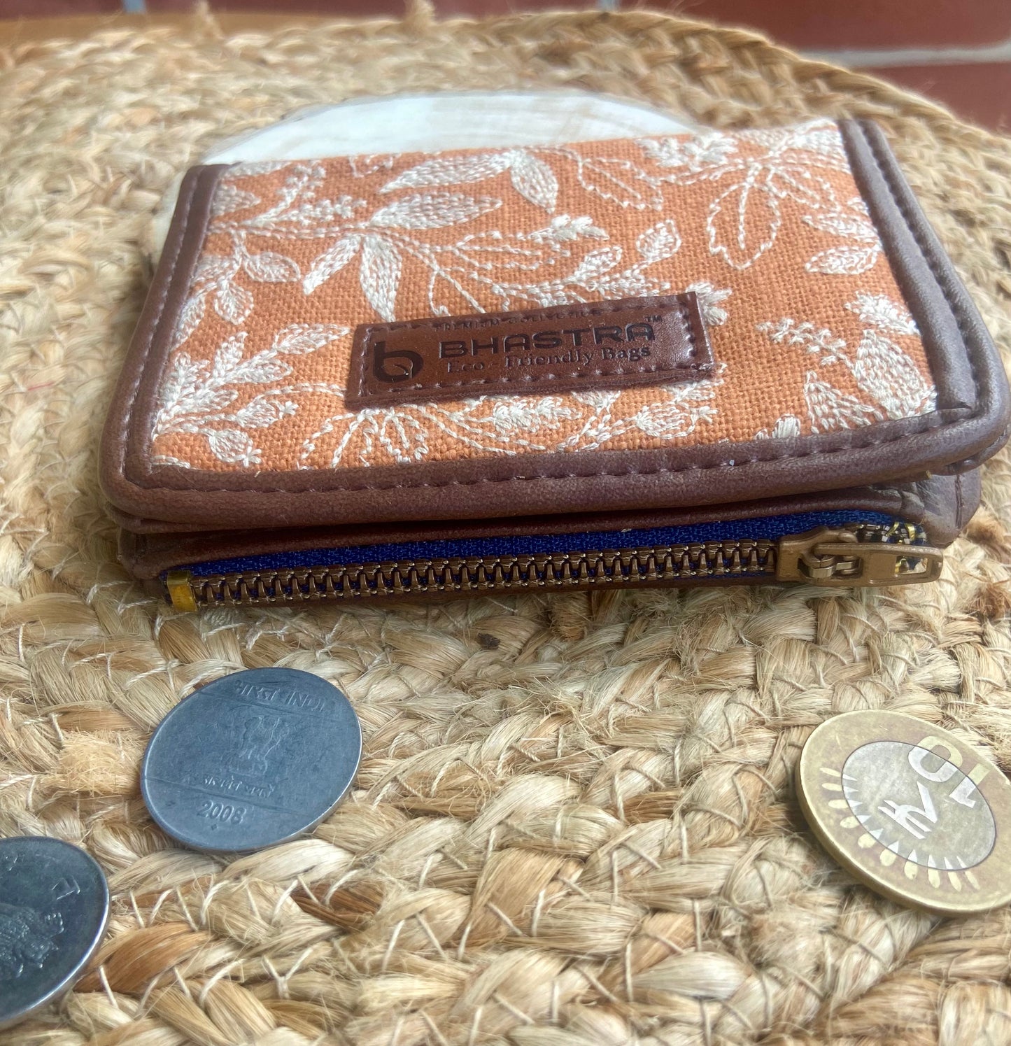 Coral Floral Mini Wallet